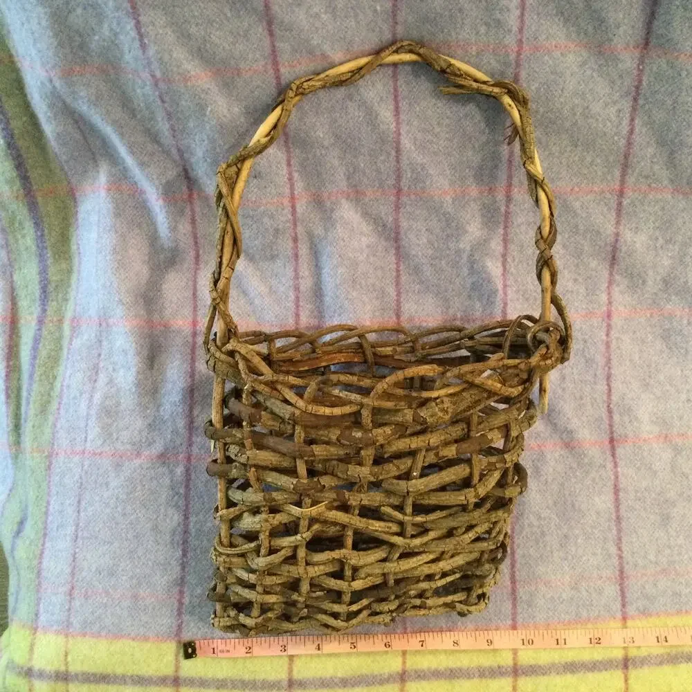Handmade Rustic Willow Hanging Basket Farmhouse French Country Primitive 16